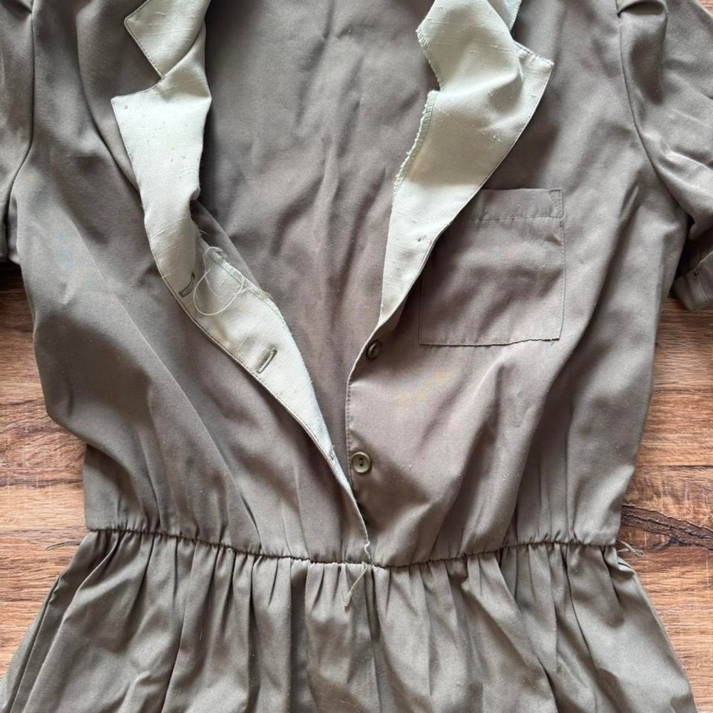 Vintage Army Green Romper - Picture 3 of 4